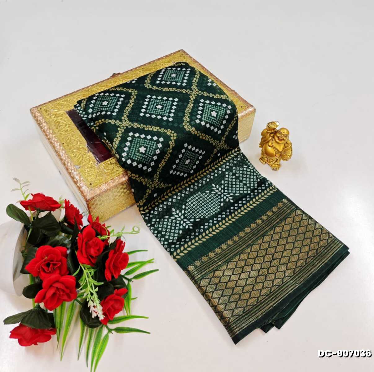 Fancy Print Soft Cotton Saree with Rich Dual Side Border